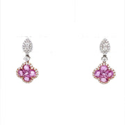 Four leaf clover pink sapphire diamond earrings - ForeverJewels Design Studio 8