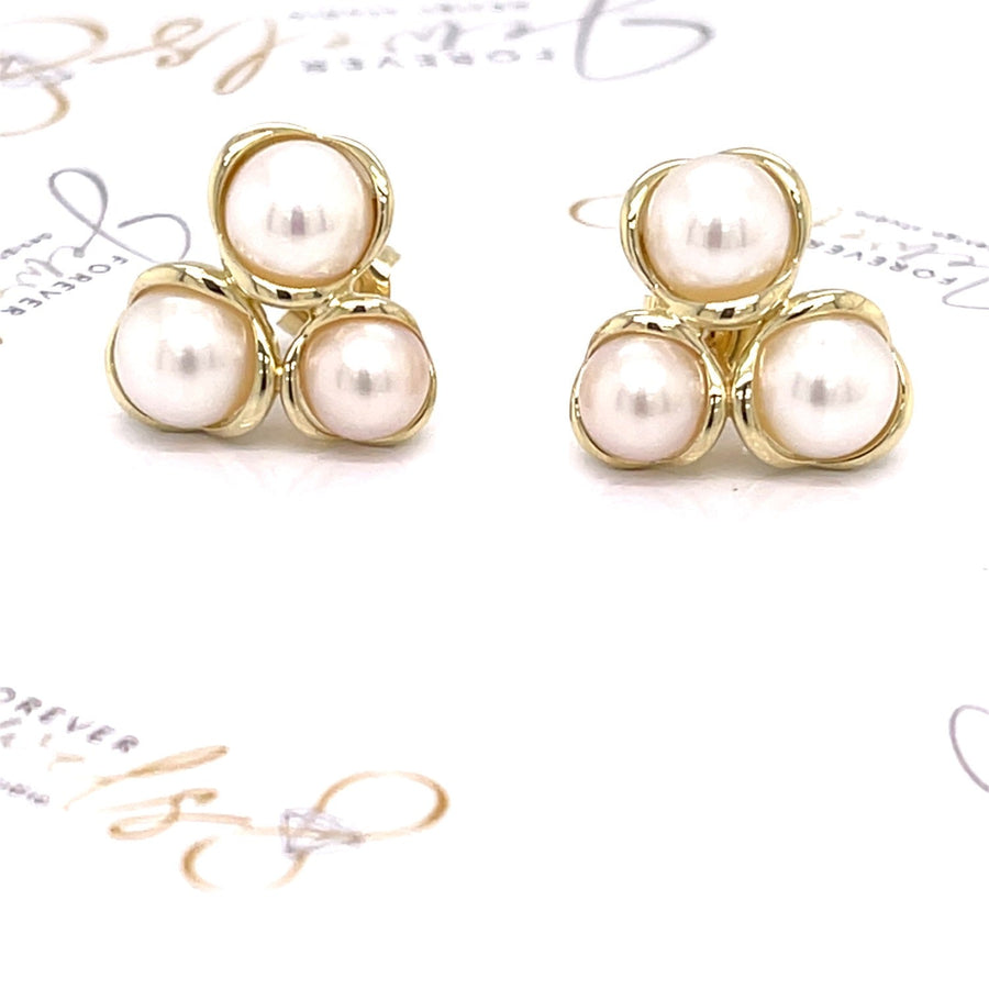 Fresh Water Pearl Yellow Gold Earrings - ForeverJewels Design Studio 8