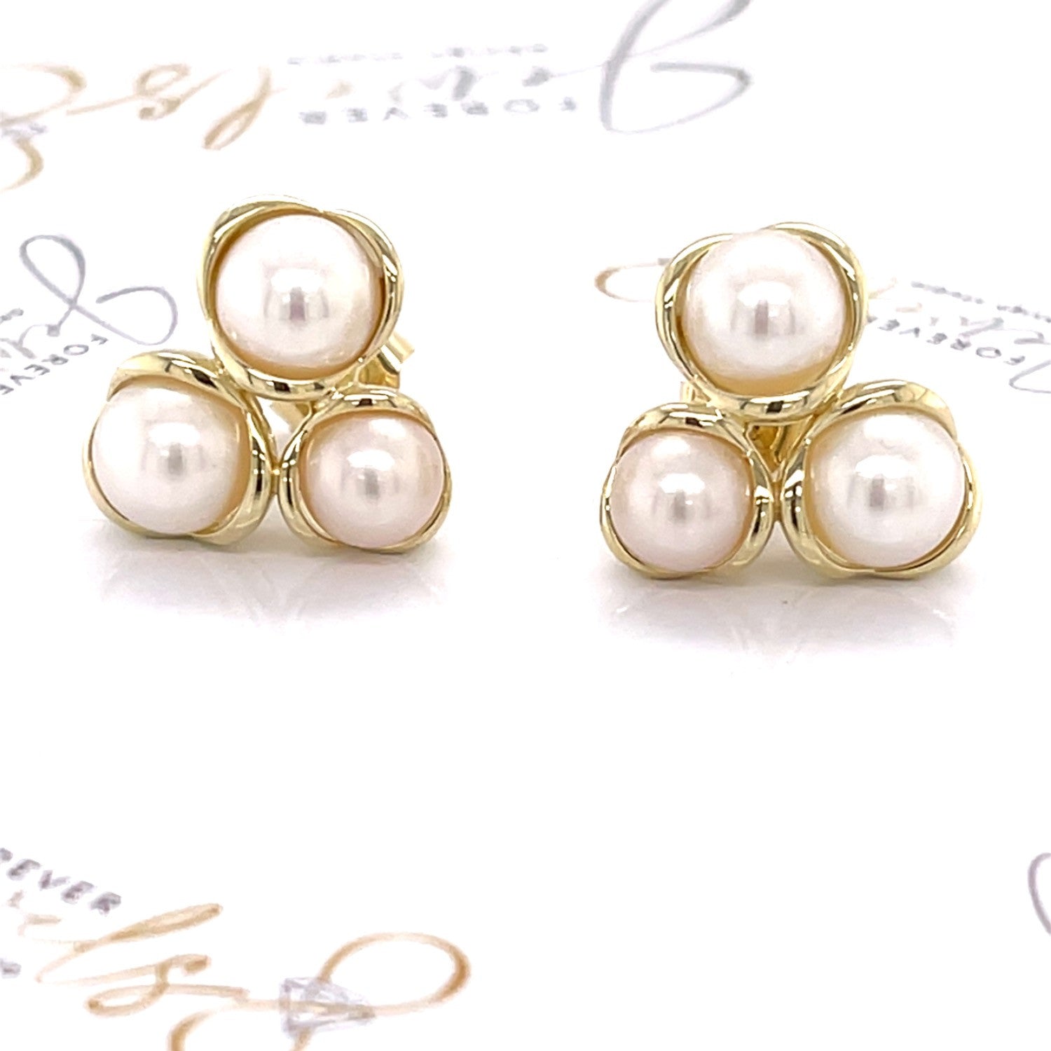 Fresh Water Pearl Yellow Gold Earrings - ForeverJewels Design Studio 8