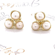 Fresh Water Pearl Yellow Gold Earrings - ForeverJewels Design Studio 8