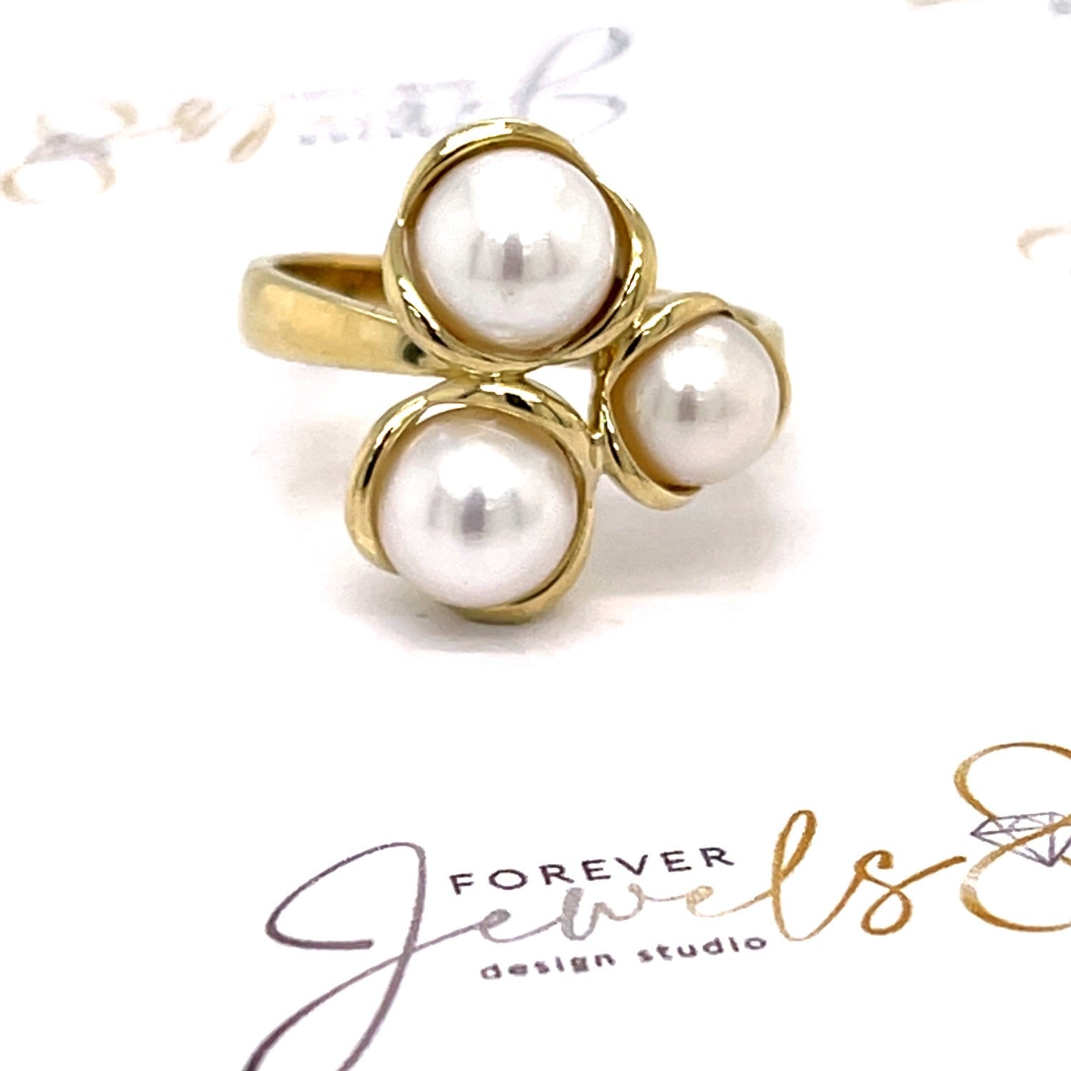 Fresh Water Pearl Yellow gold Ring - ForeverJewels Design Studio 8