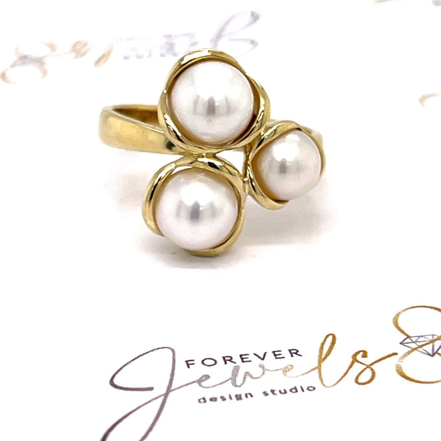 Fresh Water Pearl Yellow gold Ring - ForeverJewels Design Studio 8