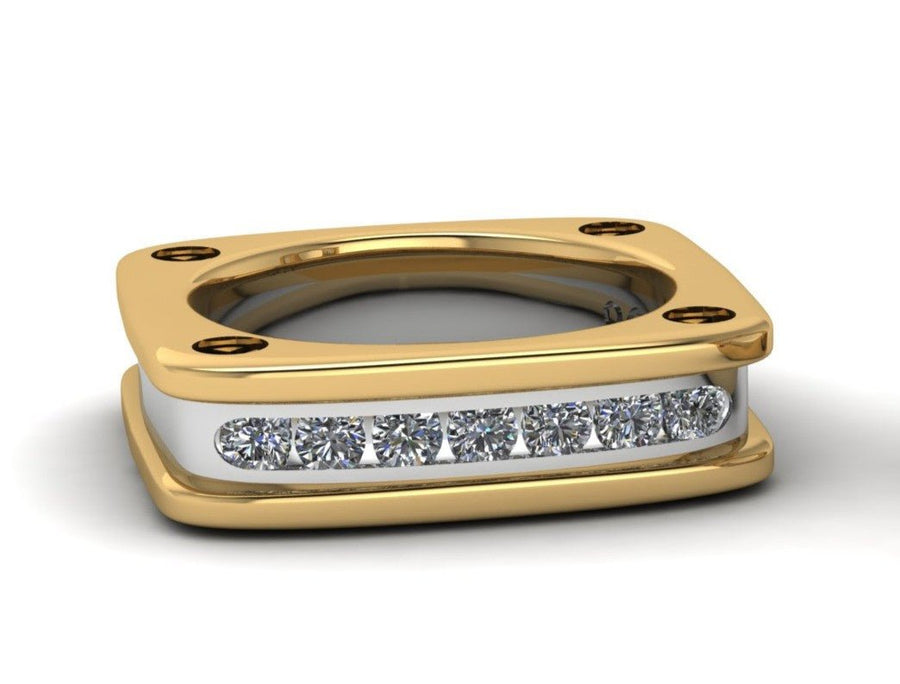 Gents two tone Diamond Wedding Ring - ForeverJewels Design Studio 8
