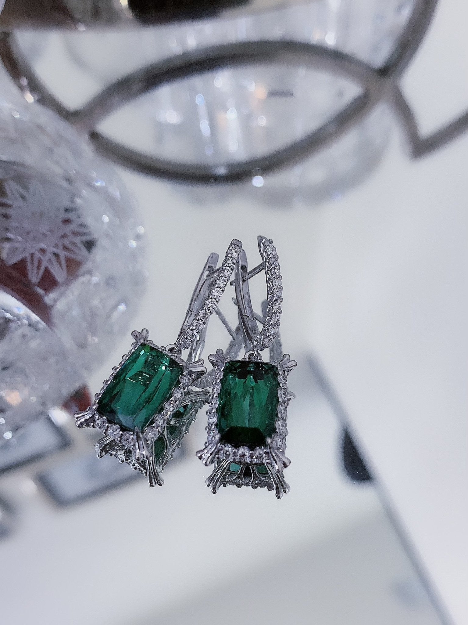 Green Tourmaline and Diamond Earrings - ForeverJewels Design Studio 8