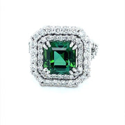 Green Tourmaline and Diamond Halo Ring - ForeverJewels Design Studio 8