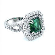 Green Tourmaline and Diamond Halo Ring - ForeverJewels Design Studio 8