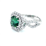 Green Tourmaline and Diamond Halo Ring - ForeverJewels Design Studio 8