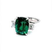 Green Tourmaline & Diamond Trilogy Ring - ForeverJewels Design Studio 8