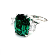 Green Tourmaline & Diamond Trilogy Ring - ForeverJewels Design Studio 8