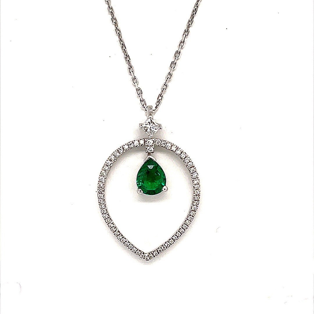 Heart shaped Emerald and Diamond Pendant - ForeverJewels Design Studio 8