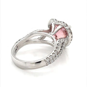 Heart Shaped Pink Tourmaline and Diamond Halo Ring - ForeverJewels Design Studio 8