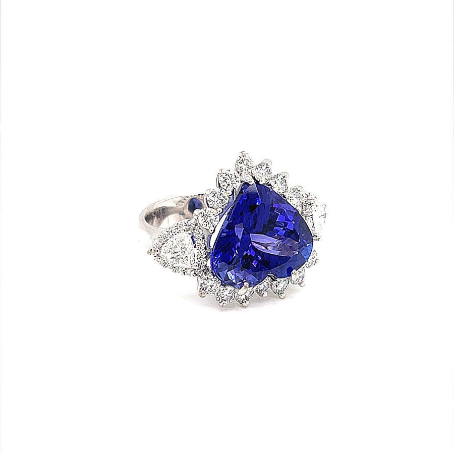 Heart shaped Tanzanite and Diamond Halo Ring - ForeverJewels Design Studio 8