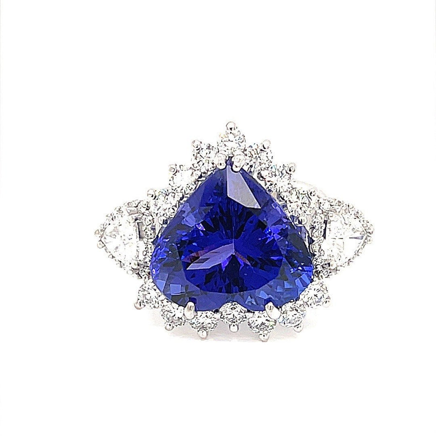 Heart shaped Tanzanite and Diamond Halo Ring - ForeverJewels Design Studio 8