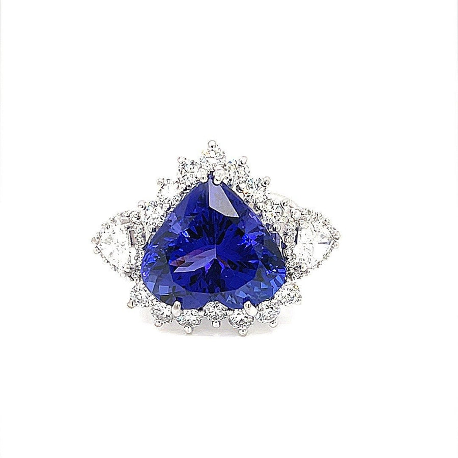 Heart shaped Tanzanite and Diamond Halo Ring - ForeverJewels Design Studio 8