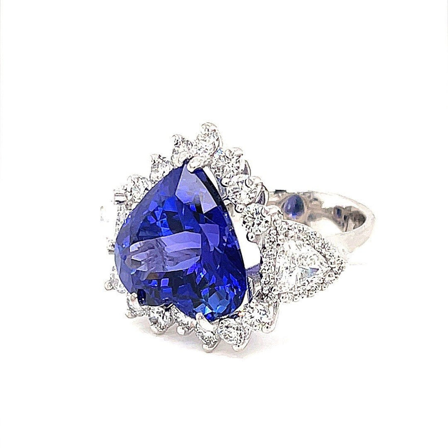 Heart shaped Tanzanite and Diamond Halo Ring - ForeverJewels Design Studio 8