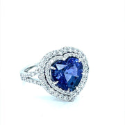 Heart Tanzanite & Diamond Halo Ring - ForeverJewels Design Studio 8