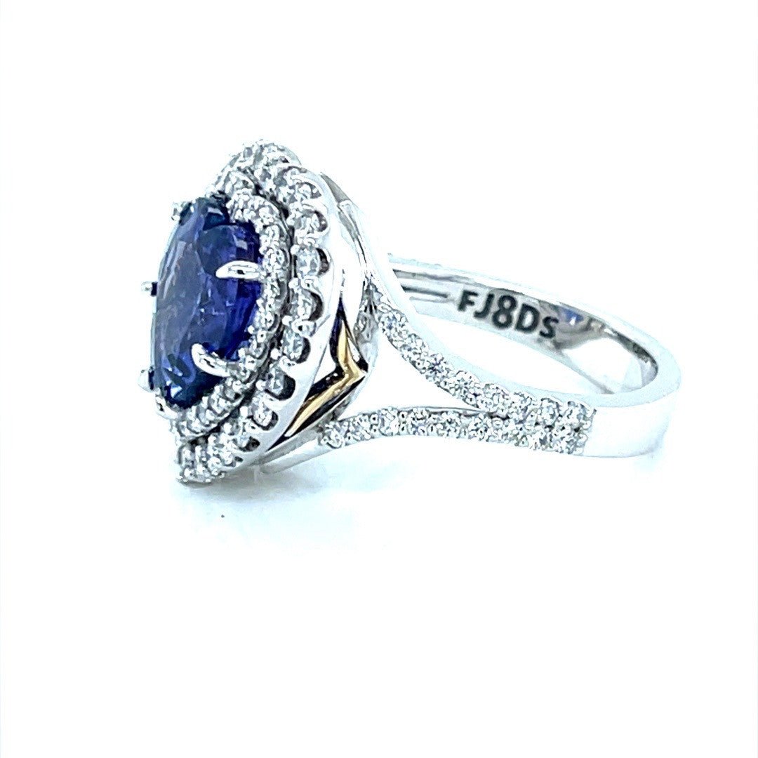 Heart Tanzanite & Diamond Halo Ring - ForeverJewels Design Studio 8