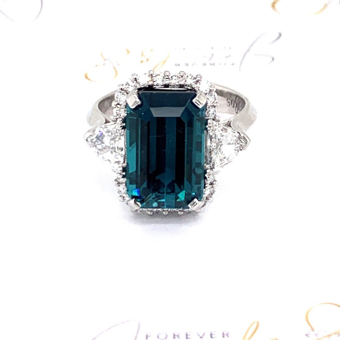 Indicolite Tourmaline Cadillac Diamonds ring - ForeverJewels Design Studio 8