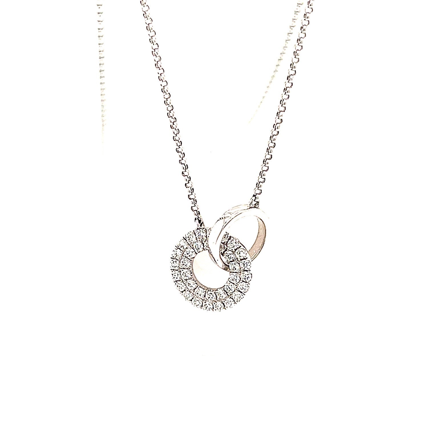 Intertwined Double Circle Diamond Necklace - ForeverJewels Design Studio 8