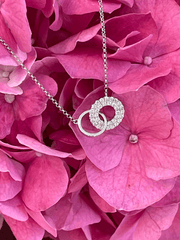 Intertwined Double Circle Diamond Necklace - ForeverJewels Design Studio 8