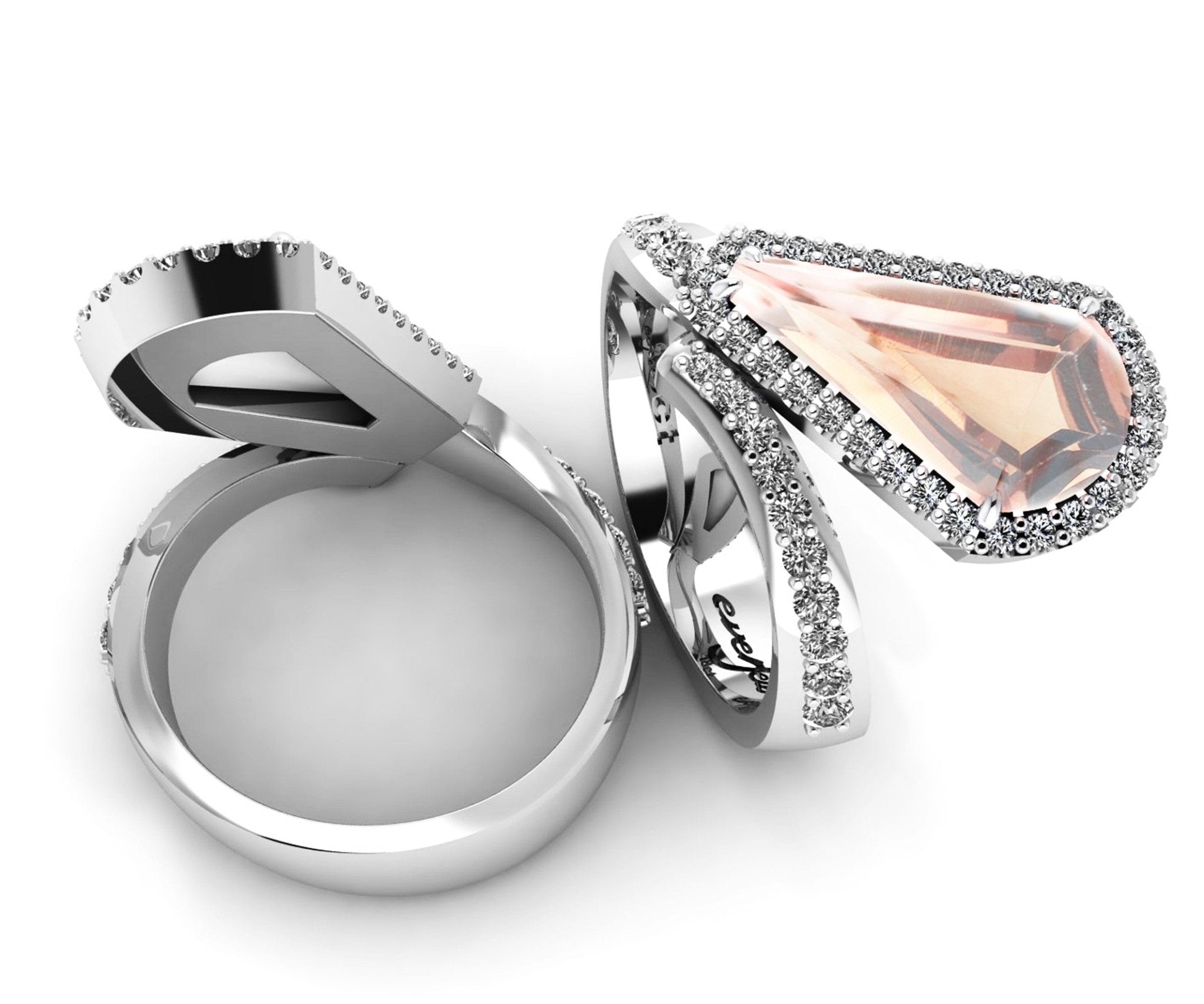 Kite Morganite and Diamond Ring - ForeverJewels Design Studio 8