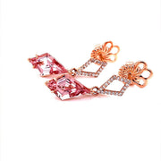 Kite shaped Pink Morganite and Diamond Earrings - ForeverJewels Design Studio 8