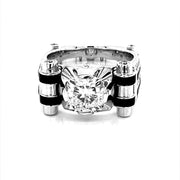 Men White Gold & Onyx Diamond Ring - ForeverJewels Design Studio 8