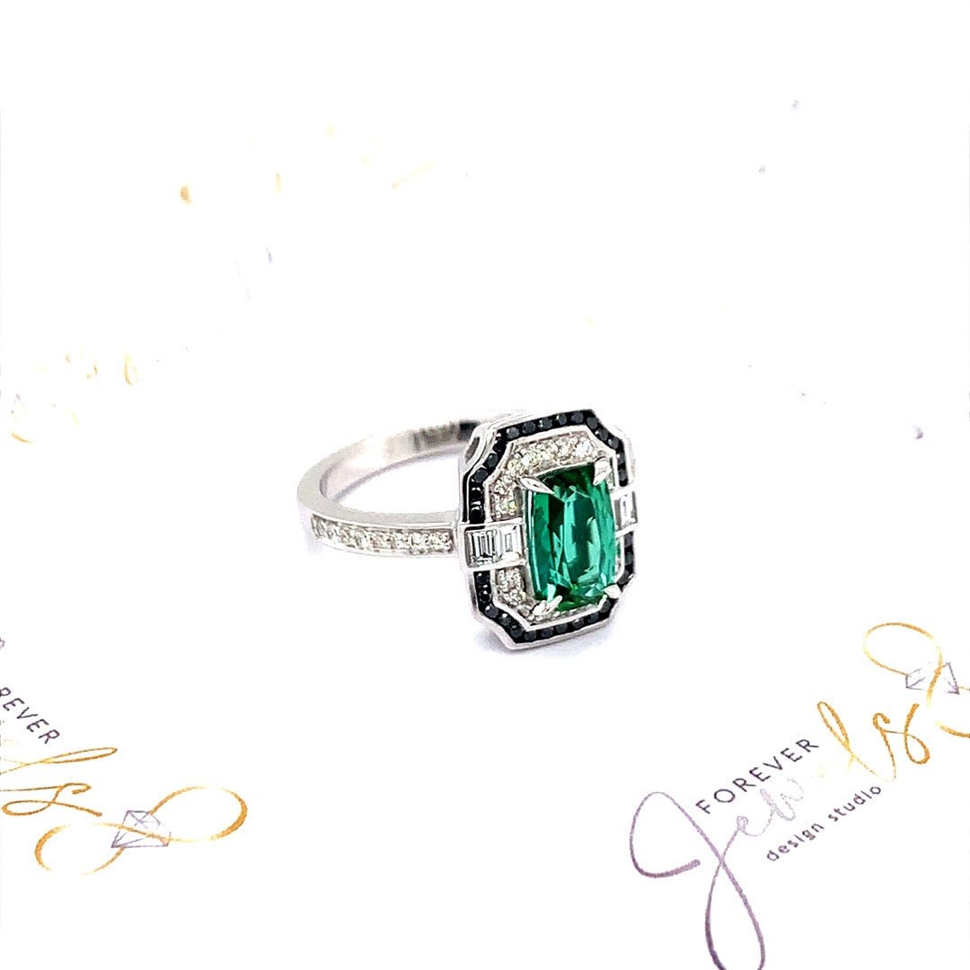 Mint Green Tourmaline and Diamond Ring - ForeverJewels Design Studio 8