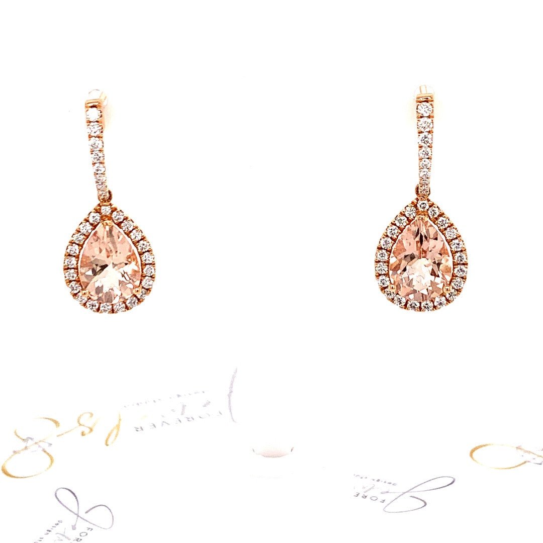 Morganite and diamond drop Earrrings - ForeverJewels Design Studio 8