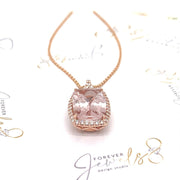 Morganite and Diamond Halo Pendant - ForeverJewels Design Studio 8