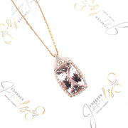 Morganite and Diamond Halo Pendant - ForeverJewels Design Studio 8