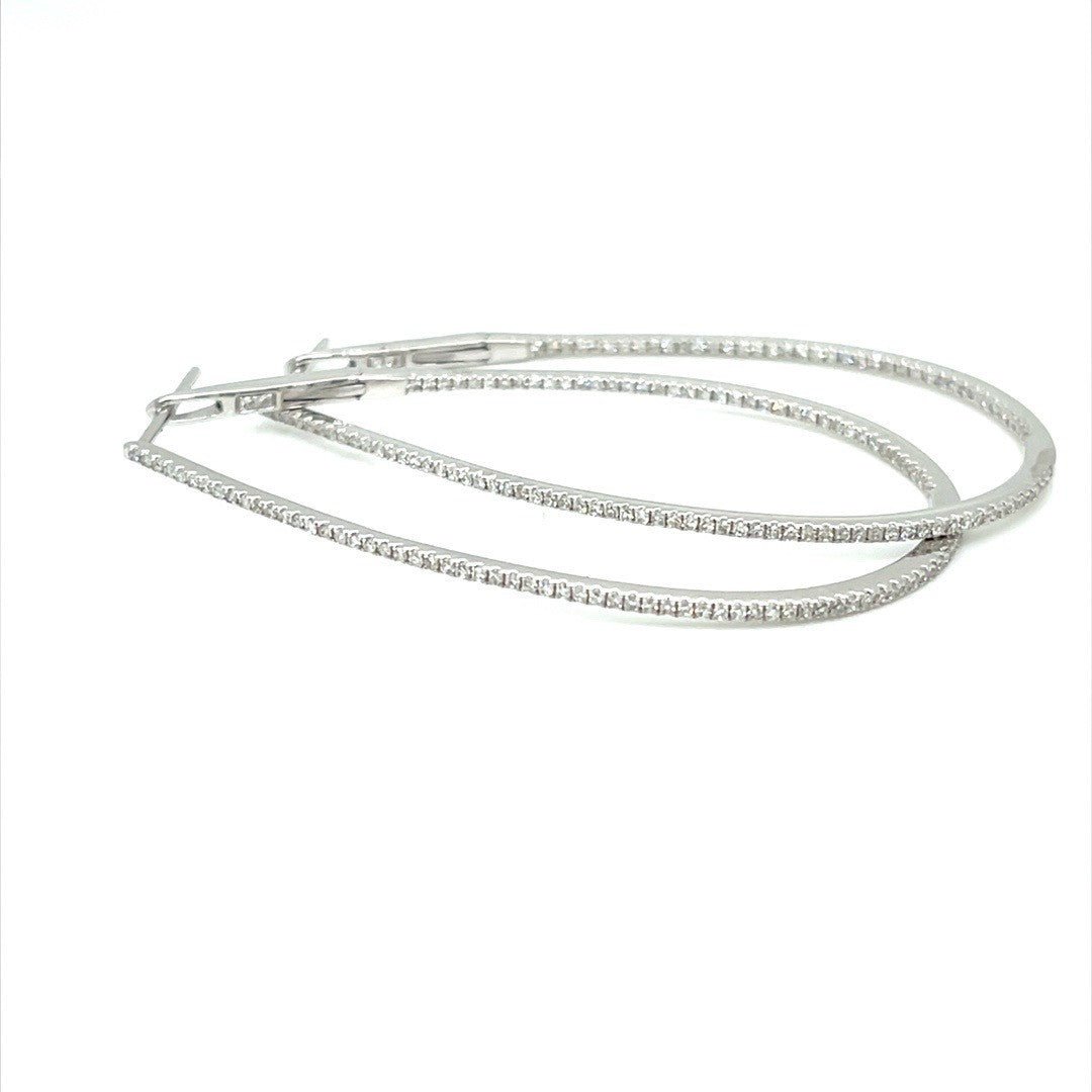 Oval Diamond Hoop Earrings - ForeverJewels Design Studio 8
