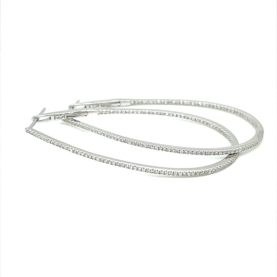 Oval Diamond Hoop Earrings - ForeverJewels Design Studio 8