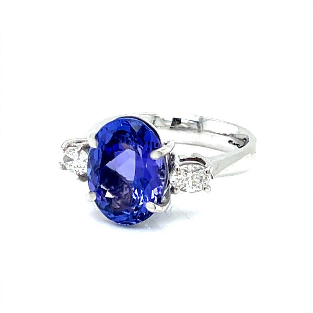 Oval Trilogy Tanzanite & Diamond Ring - ForeverJewels Design Studio 8