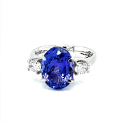 Oval Trilogy Tanzanite & Diamond Ring - ForeverJewels Design Studio 8