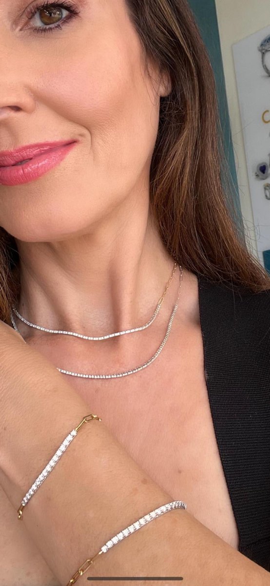 Paperclip Diamond Tennis Necklace - ForeverJewels Design Studio 8