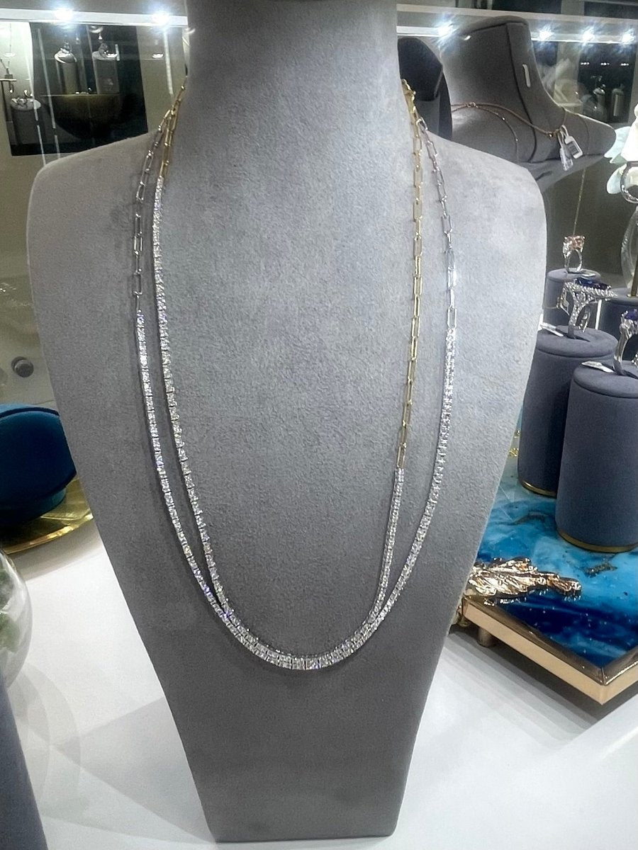Paperclip Diamond Tennis Necklace - ForeverJewels Design Studio 8