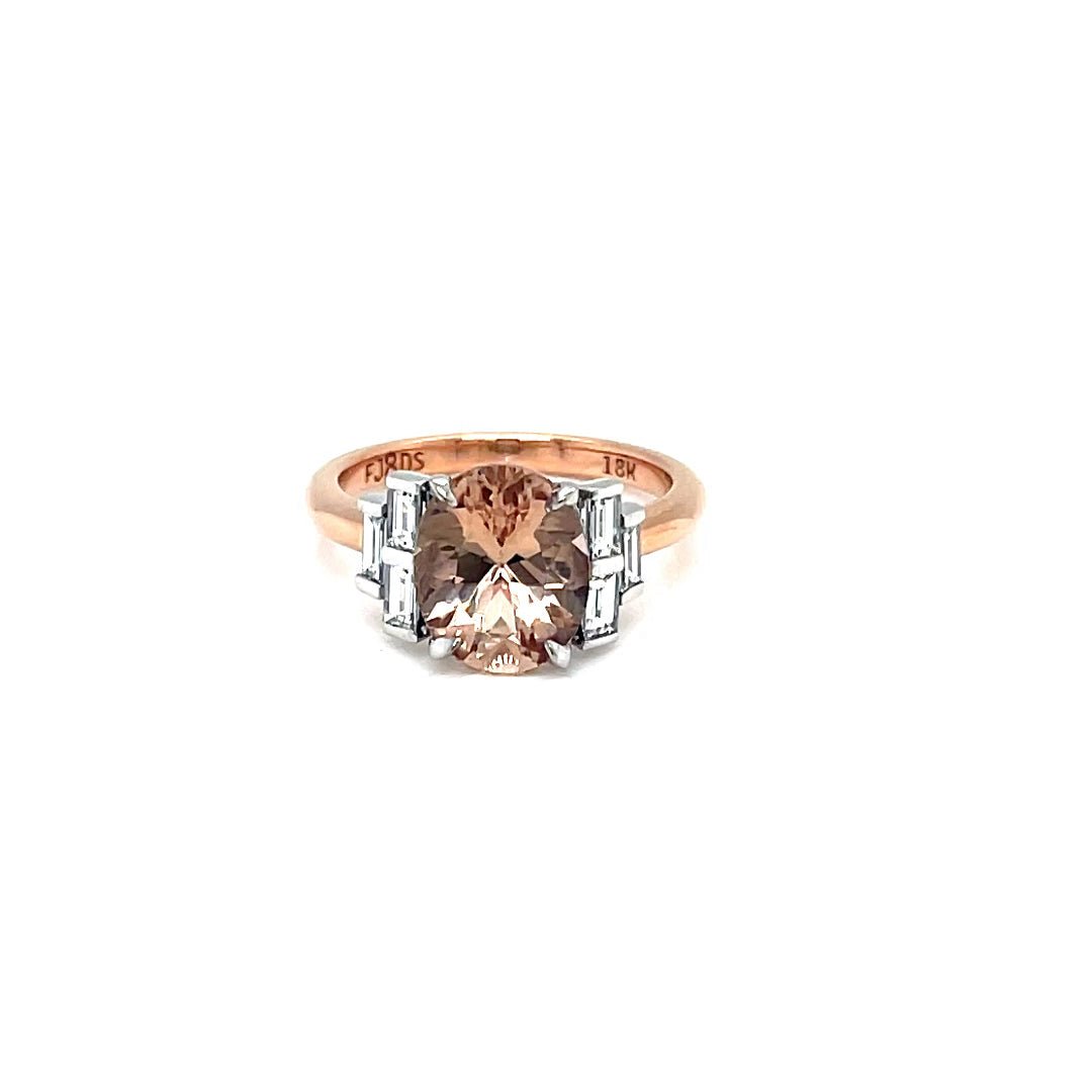Peach Morganite Diamond Ring - ForeverJewels Design Studio 8