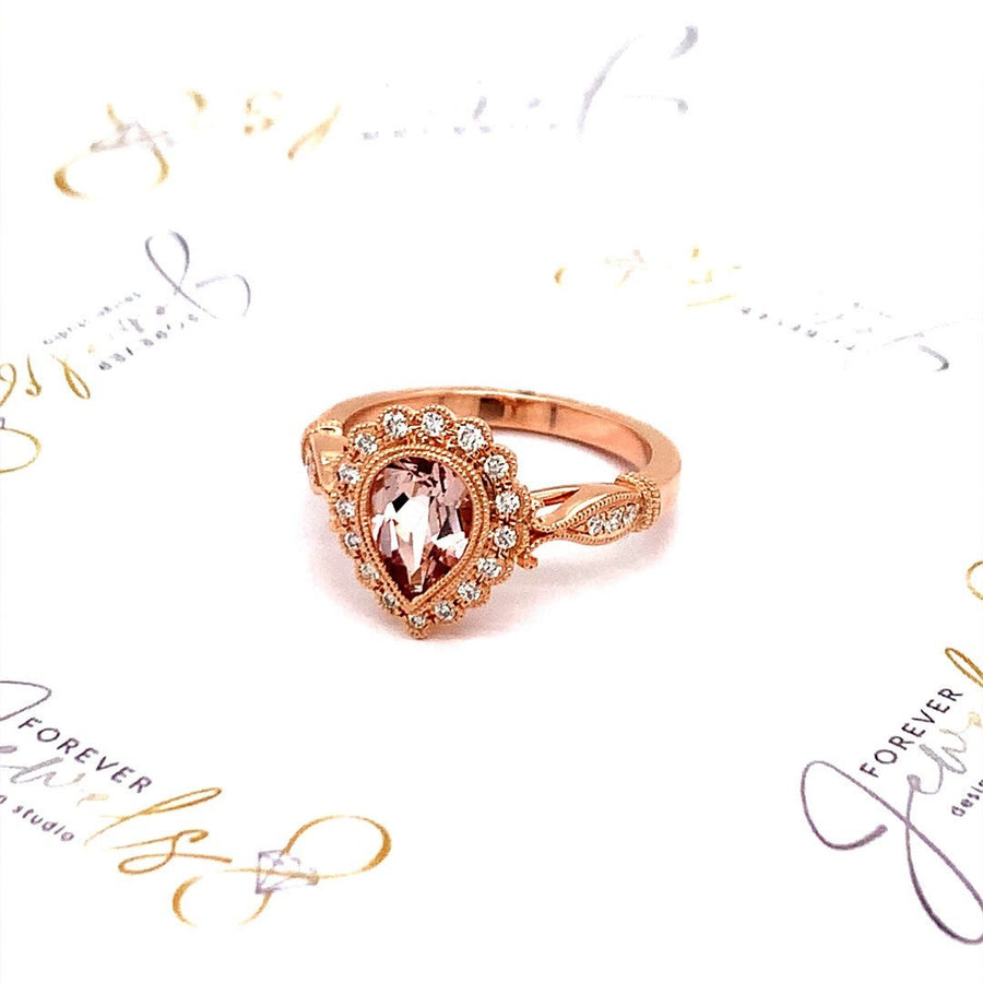 Peach Morganite Engagement Ring - ForeverJewels Design Studio 8