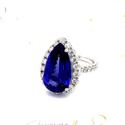 Pear Cut Tanzanite with a Halo Of Diamonds - ForeverJewels Design Studio 8