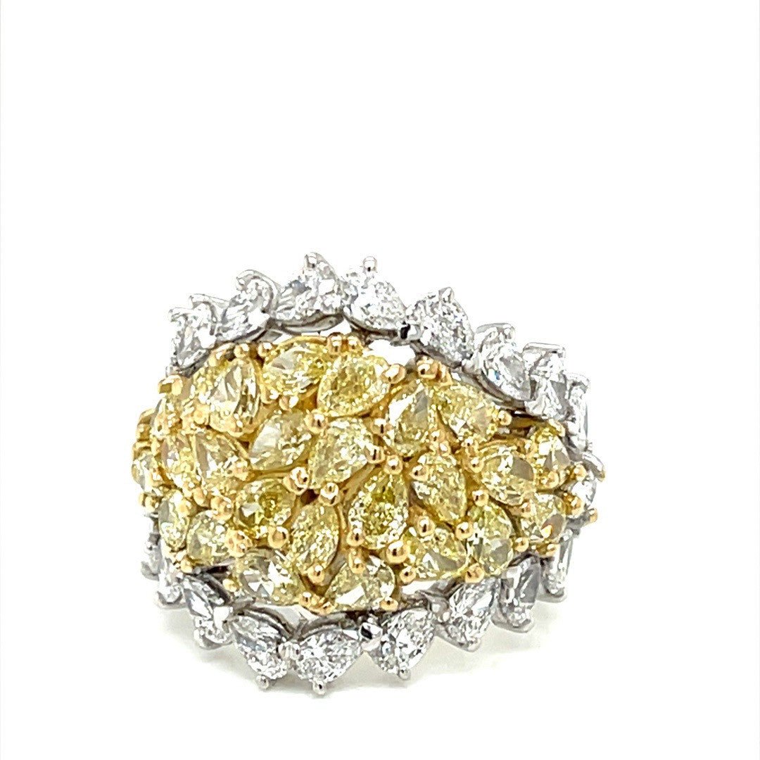 Pear shaped Yellow and White Diamond Ring - ForeverJewels Design Studio 8