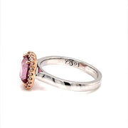 Pink Malaya garnet Diamond Halo Ring - ForeverJewels Design Studio 8