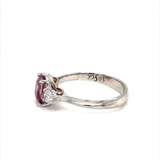 Pink Malaya garnet diamond Trilogy ring - ForeverJewels Design Studio 8