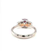 Pink Malaya garnet diamond Trilogy ring - ForeverJewels Design Studio 8