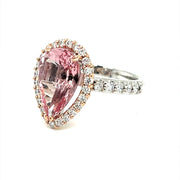 Pink Morganite Diamond Halo Ring - ForeverJewels Design Studio 8