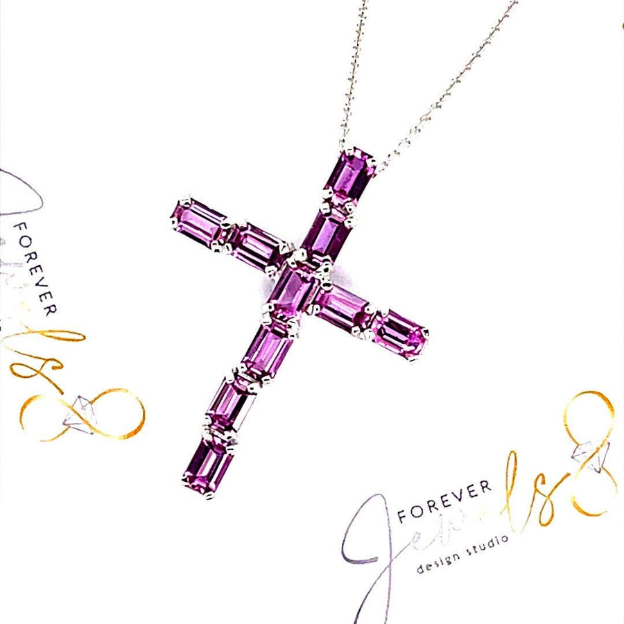 Pink Sapphire Cross - ForeverJewels Design Studio 8