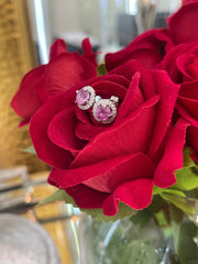 Pink Sapphire Diamond Halo Stud Earrings - ForeverJewels Design Studio 8