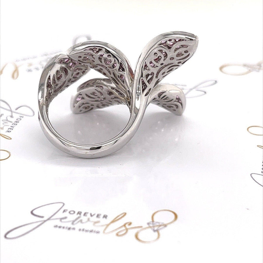 Pink Sapphire Flower Ring - ForeverJewels Design Studio 8