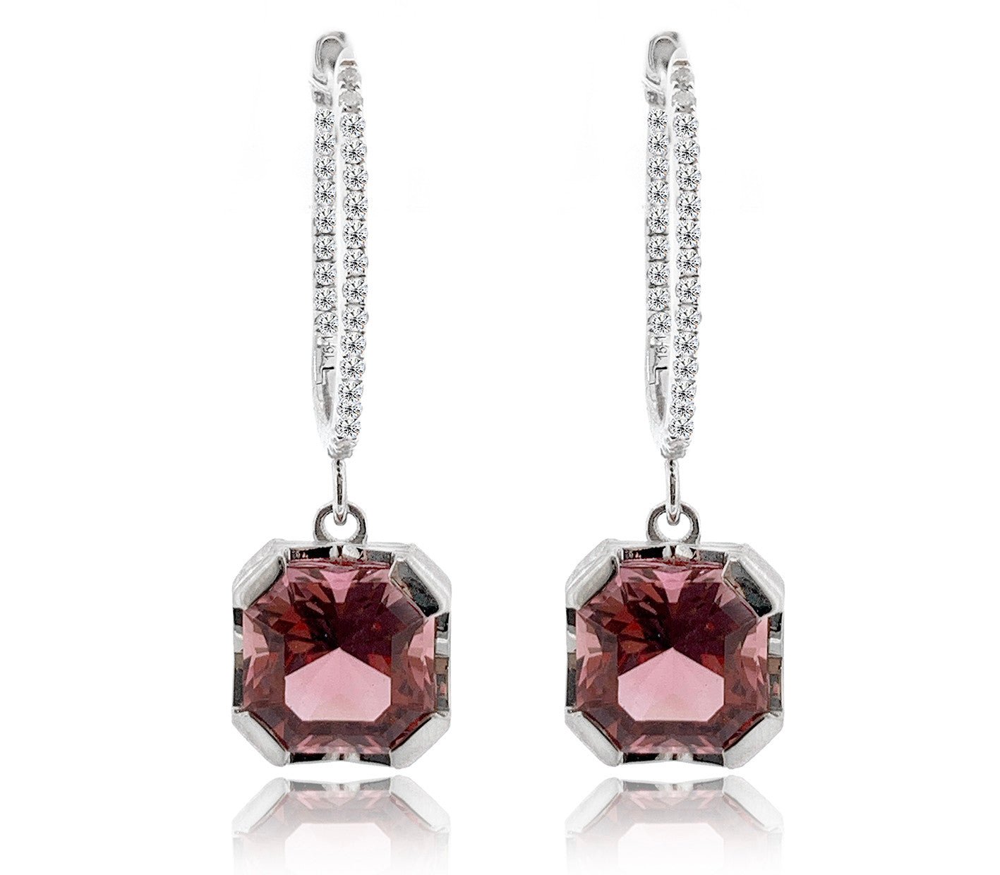 Pink Tourmaline Drop Earrings & Diamonds - ForeverJewels Design Studio 8