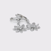 18ct White gold diamond snowflake earrings